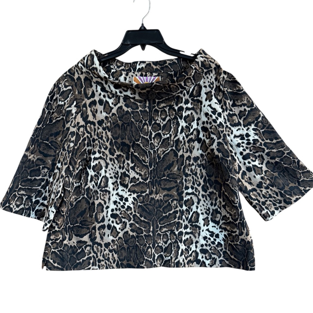 NEW W/ tags**Trina Turk Kailee Folded Animal Print Top- Womens size: XXL - Picture 2 of 7